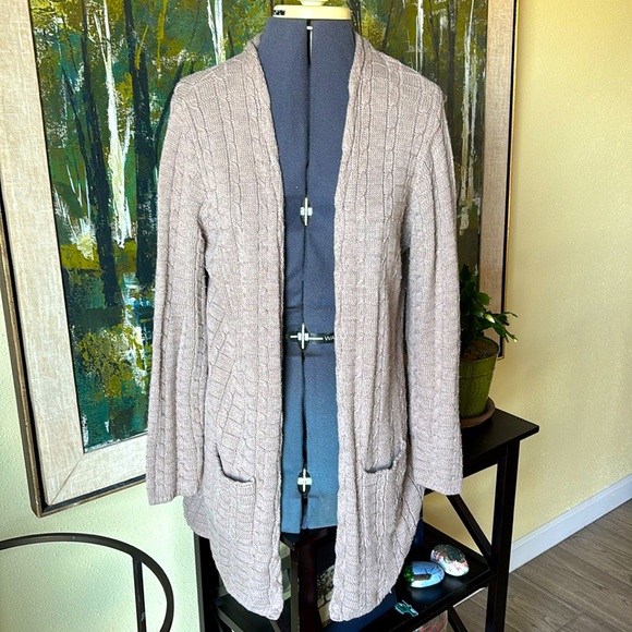 Leo & Nicole Tan Cardigan Sweater - Picture 1 of 8